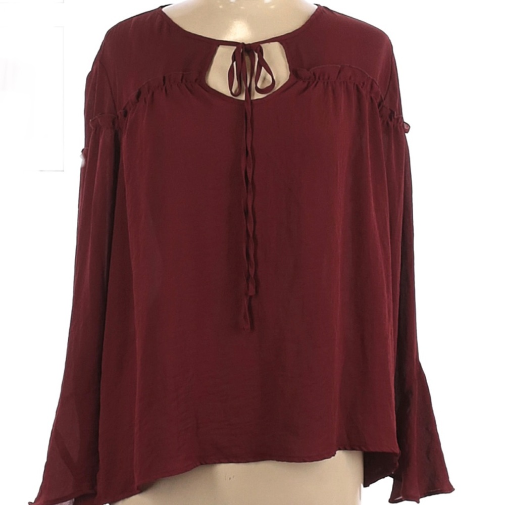 NY & Co Blouse w/Bell Sleeves & ruffle detail